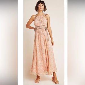 Anthropologie MAEVE Clemintina Pleated Halter Maxi Dress small